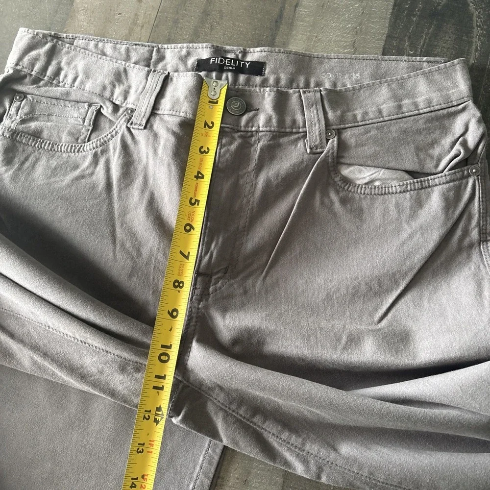 Fidelity Denim Classic Straight Pants Havana Twill size 35 Charcoal Gray NWOT - Picture 8 of 12